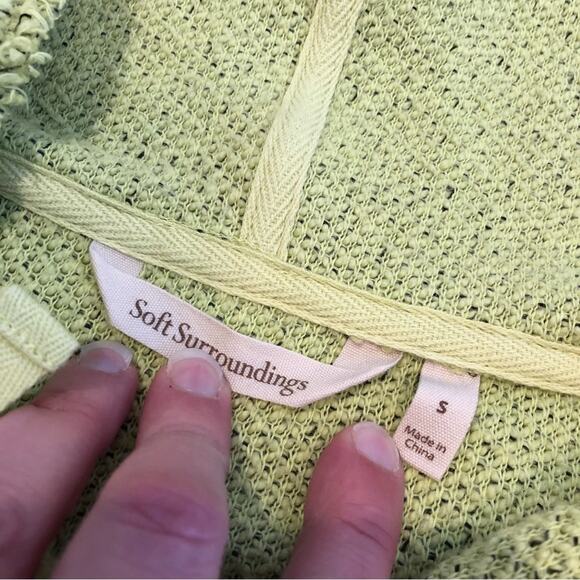 Soft Surroundings neon yellow lime green hooded knit tunic top size Small - Picture 15 of 15